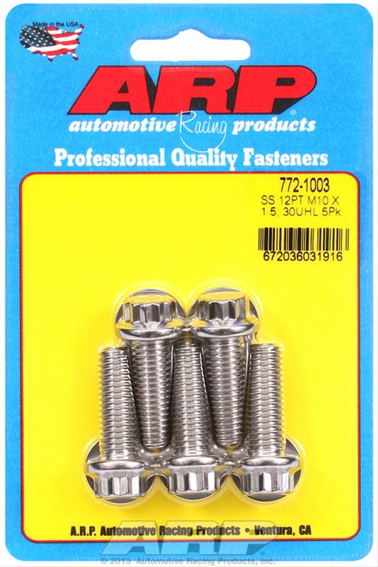 ARP M10 x 1.50 x 30 12pt SS Bolts (5/pkg) 772-1003