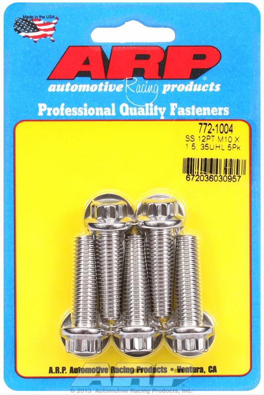 ARP M10 x 1.50 x 35 12pt SS Bolts (5/pkg) 772-1004