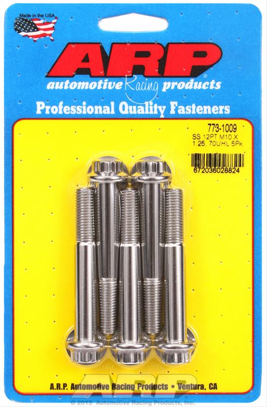 ARP M10 x 1.25 x 70 12pt Stainless Steel Bolts (Set of 5)