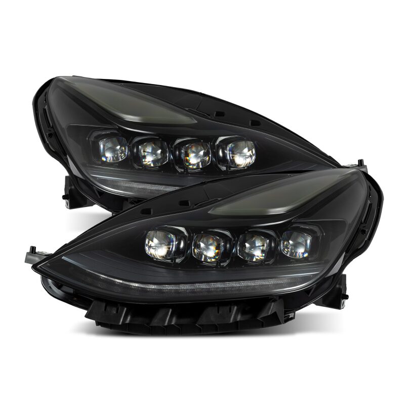 AlphaRex 880859 17-22 Tesla Model 3/20-23 Model Y NOVA LED Proj Headlights Alpha-Blk w/Actv Lgt & Seq.Sig