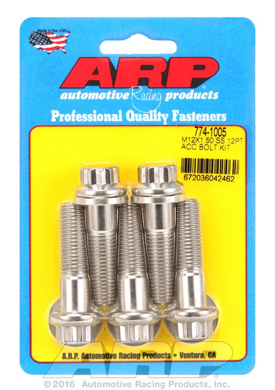 ARP M12 x 1.50 x 45 12pt SS Bolts (5/pkg) - 774-1005