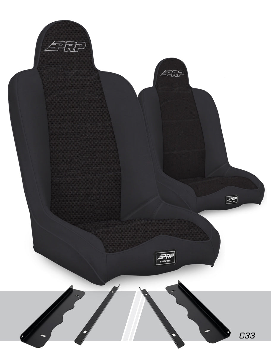 PRP 95-01 Jeep Cherokee XJ Daily Driver High Back Suspension Seats Kit (Pair) - Gray A140110-C33-54