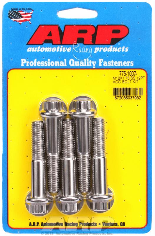 ARP M12 x 1.75 x 60 12pt SS Bolt Kit (5/Pkg) - 775-1007