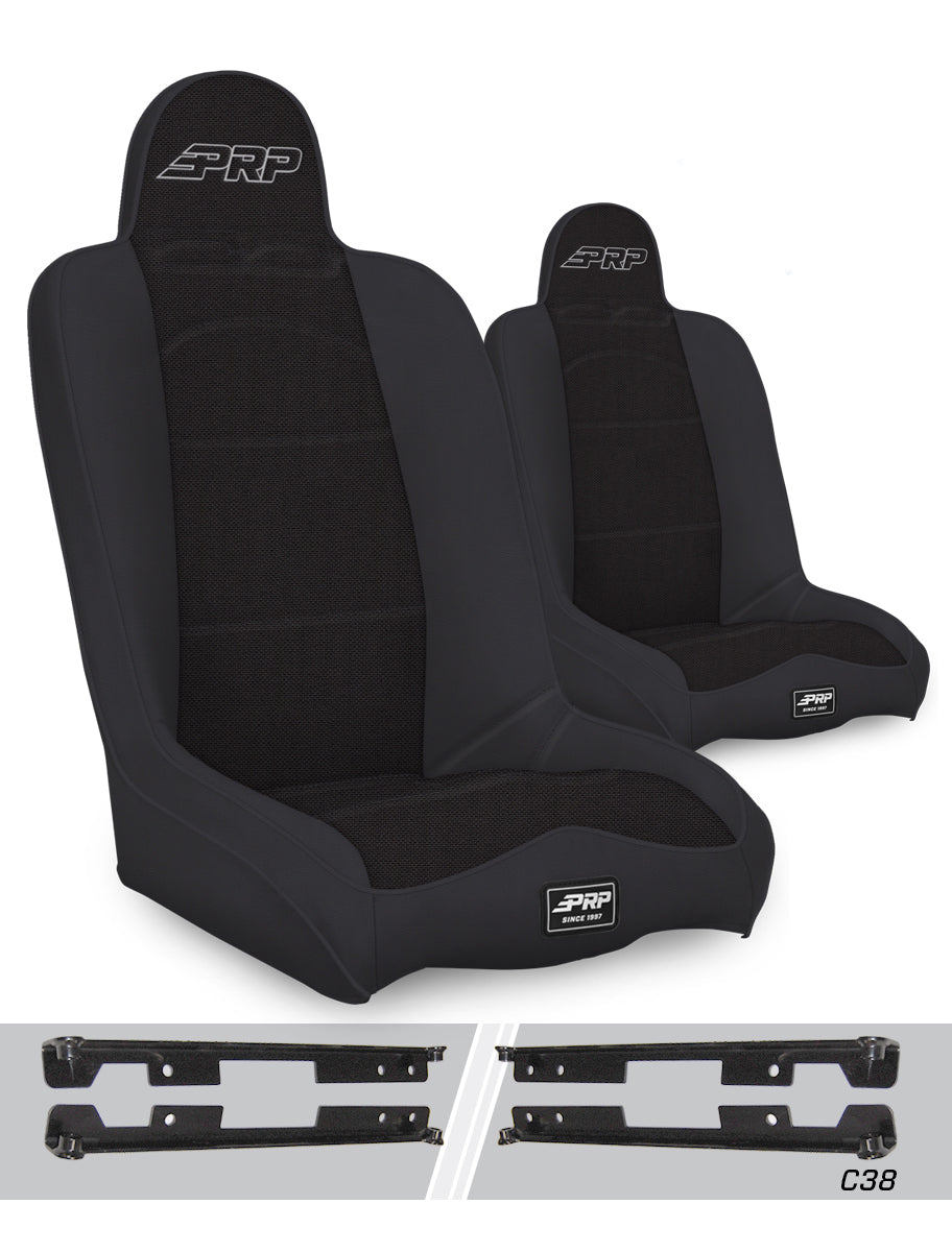 PRP Jeep Wrangler JK/JKU Daily Driver High Back Suspension Seats Kit (Pair) - Gray