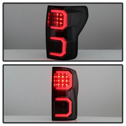 Spyder 07-13 Toyota Tundra V2 Light Bar LED Tail Lights - Smoke ALT-YD-TTU07V2-LB-BSM SPYDER