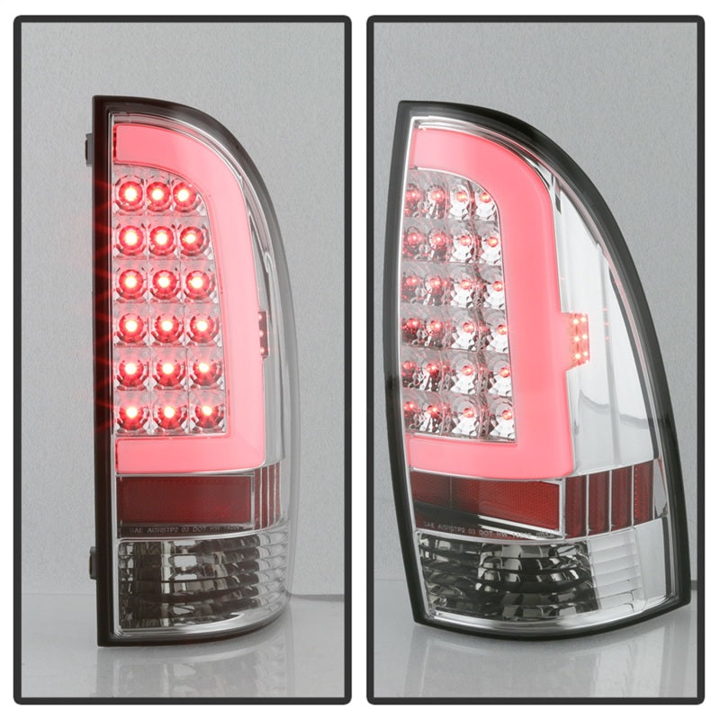 xTune 05-15 Toyota Tacoma (Excl Models w/LED) Light Bar LED Tail Lights -Chrm (ALT-ON-TT05-LBLED-C) SPYDER