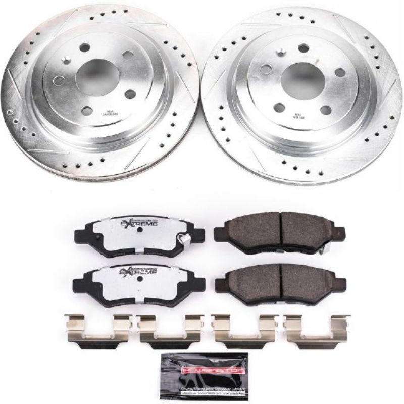 Power Stop 08-14 Cadillac CTS Rear Z26 Street Warrior Brake Kit PowerStop