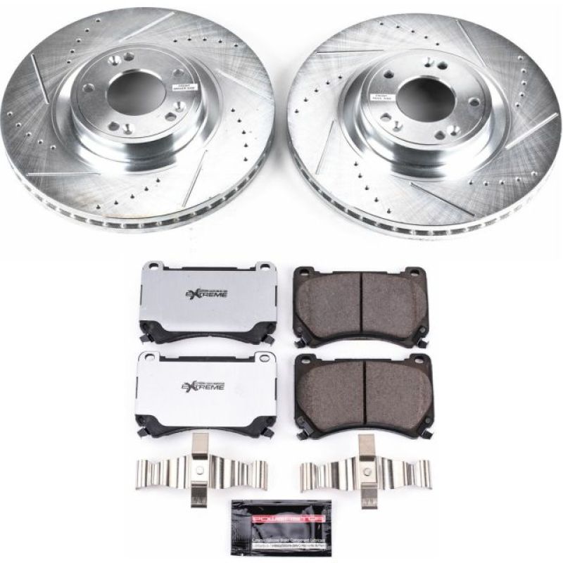 Power Stop 09-14 Hyundai Genesis Front Z26 Street Warrior Brake Kit PowerStop