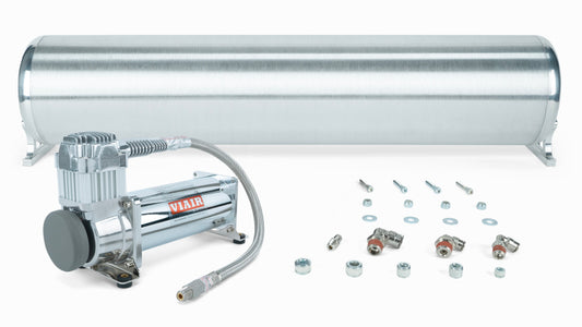 Air Lift 27764 28in FLO Tank w/ Viair 444c Compressor (Incl. Fittings & Tank Mounting Hardware)