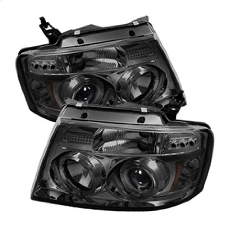 Spyder Ford F150 04-08 Projector Headlights Version 2 LED Halo LED Smke PRO-YD-FF15004-HL-G2-SM SPYDER