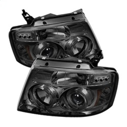 Spyder Ford F150 04-08 Projector Headlights Version 2 LED Halo LED Smke PRO-YD-FF15004-HL-G2-SM SPYDER