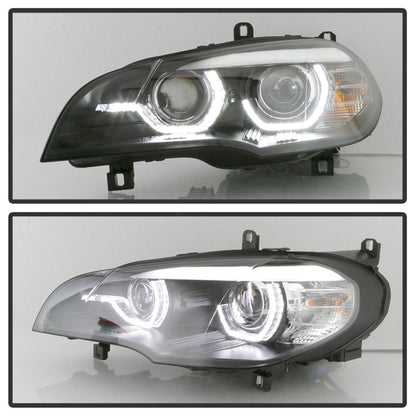 Spyder 07-10 BMW X5 E70 (HID Models Only) Projector Headlights - Black PRO-YD-BMWE7007-AFSHID-BK SPYDER