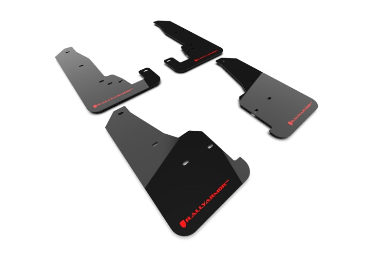 Rally Armor 18-22 Jeep Grand Cherokee SRT Trackhawk Black UR Mud Flap - Red Logo