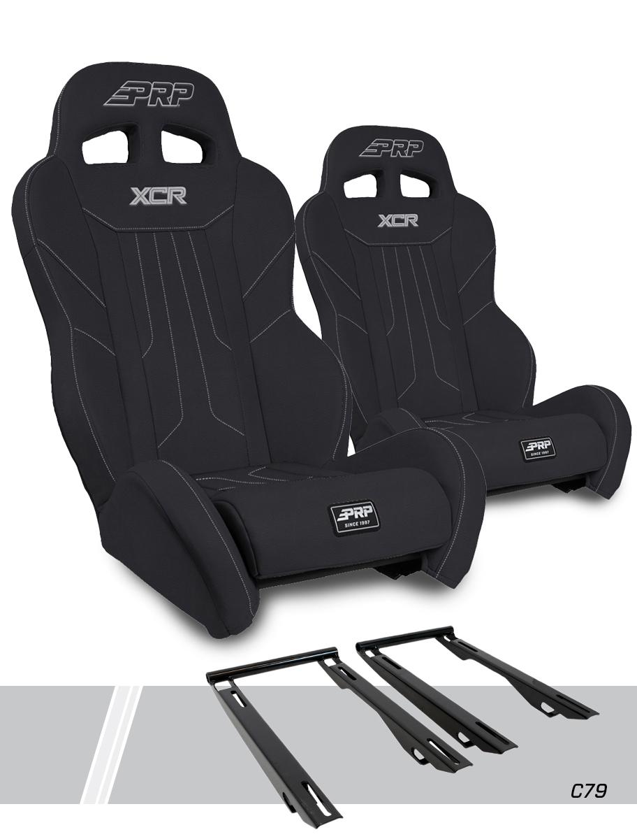 PRP Polaris RZR PRO XP XCR Suspension Seats Kit (Pair) - Black & Gray A8001-PORXP-C79-203