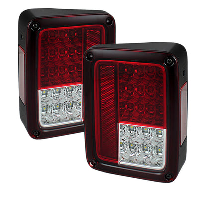 Spyder Jeep Wrangler 07-15 LED Tail Lights Red Clear ALT-YD-JWA07-LED-RC SPYDER