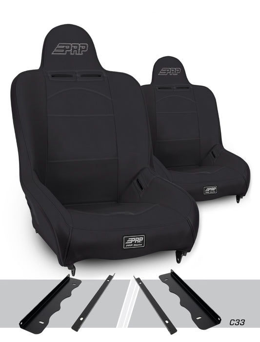 PRP 95-01 Jeep Cherokee XJ Premier High Back Suspension Seats Kit (Pair) - Gray A100110-C33-54