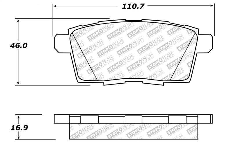 StopTech Street Disc Rear Brake Pads - 305.12590