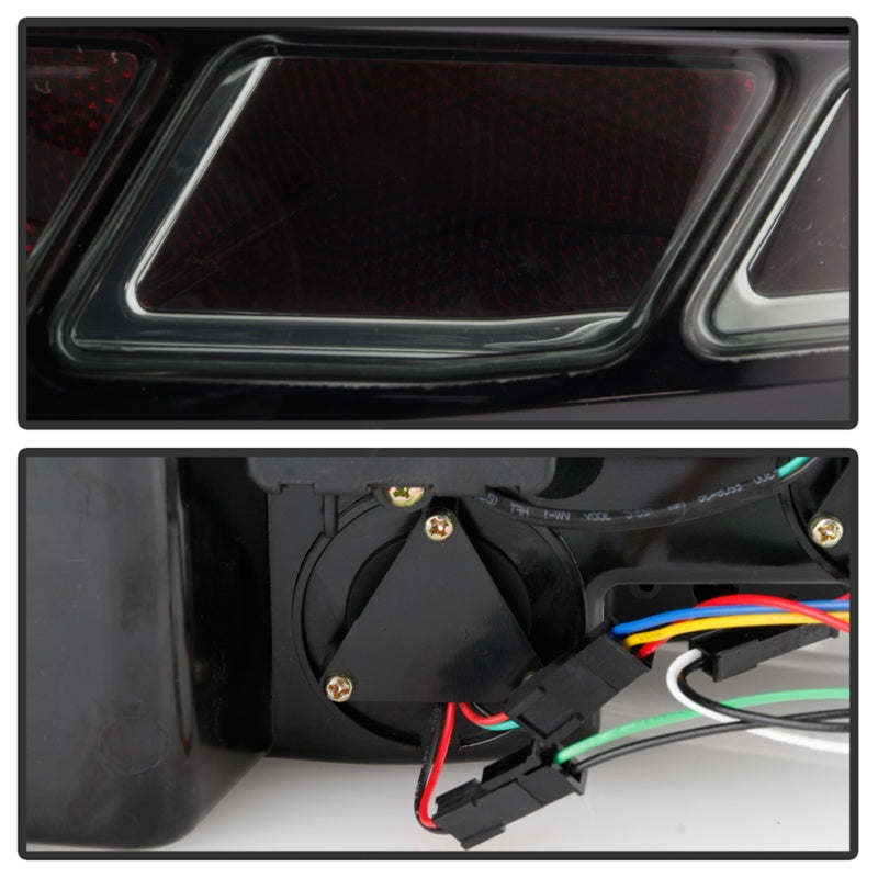 Spyder 10-12 Ford Mustang Light Bar Seq Turn Signal LED Tail Lights - Smoke ALT-YD-FM10-LED-SM SPYDER