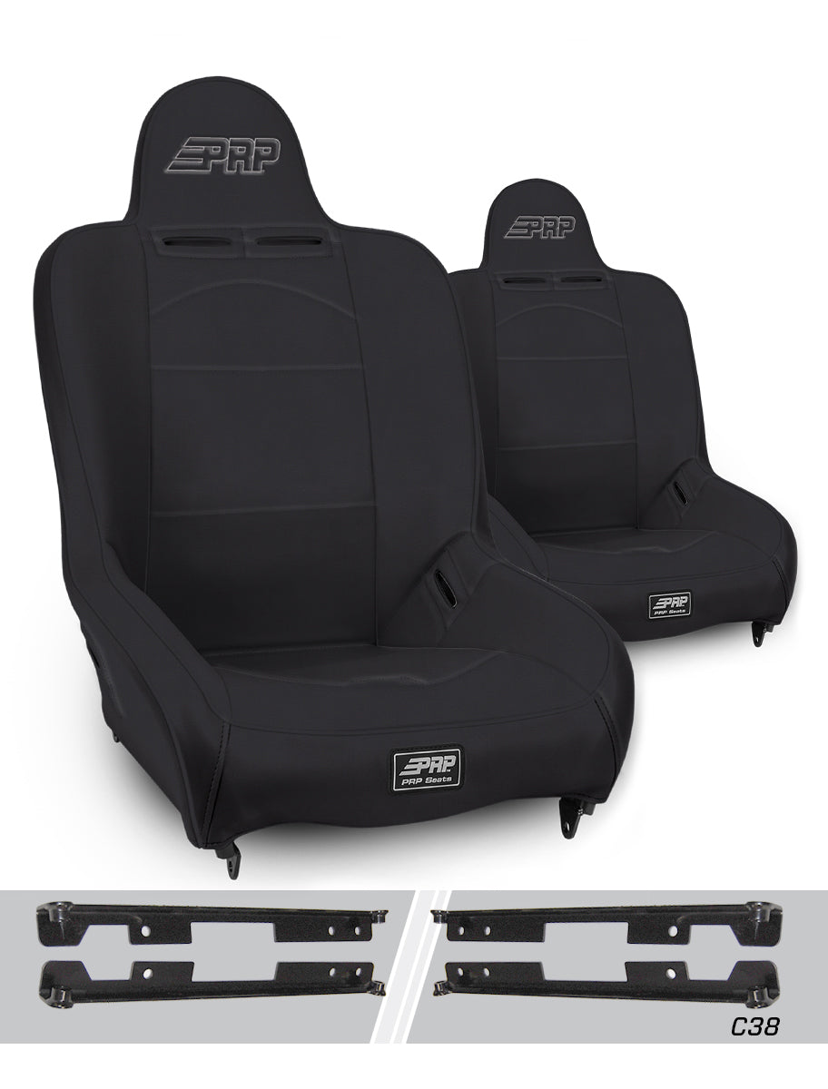 PRP Jeep Wrangler JK/JKU Premier High Back Suspension Seats Kit (Pair) - Gray A100110-C38-54