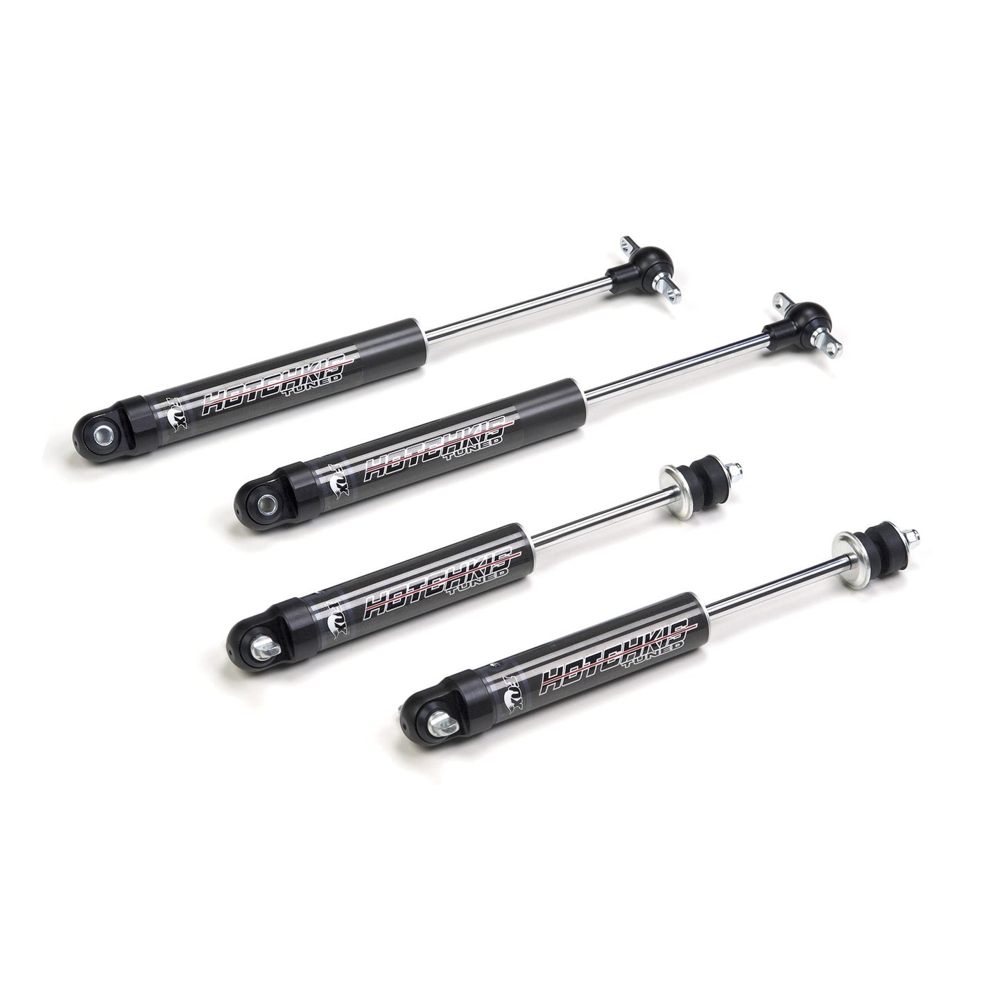 Hotchkis 1.5″ Street Performance Series Shock Set – for 1964–1972 GM A‑Body vehicles (e.g., Chevelle, GTO, Tempest); includes four 1.5‑inch bore monotube shocks with silver bodies and black bushings, SKU 79020002.