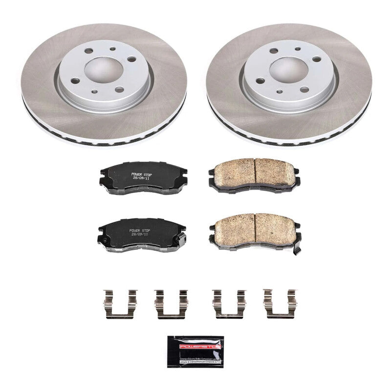 Power Stop 93-95 Eagle Summit Front Semi-Coated Rotor Kit PowerStop