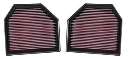 K&N Replacement Air Filter for 11-14 BMW M5/M6 4.4L V8 / 2015 M4/M3 3.0L I6  (2 per box) K&N Engineering