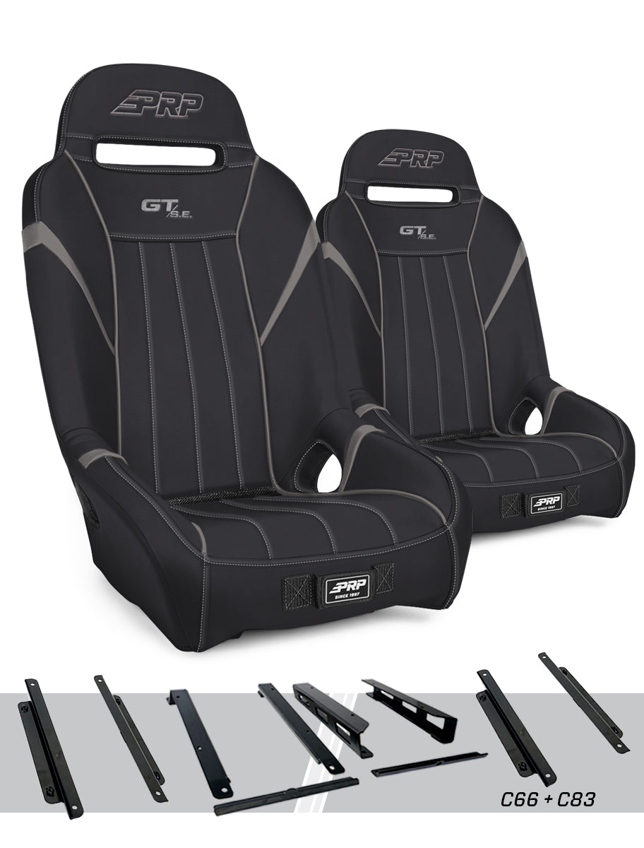 PRP Honda Talon GT/S.E. Suspension Seats Kit (Pair) - Black & Gray