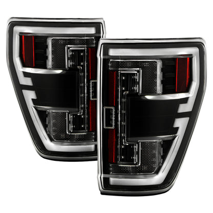 Spyder 21-23 Ford F150 (Factory Halogent) Light Bar LED Tail Lights - Black (ALT-YD-FF15021HAL-BK) SPYDER