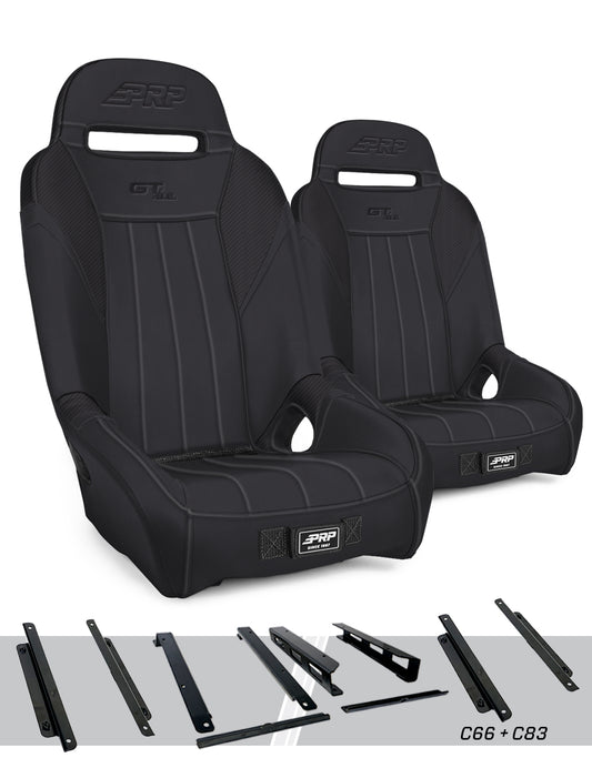 PRP Can-Am Maverick X3 GT/S.E. Suspension Seats Kit (Pair) - Black A5701-PORXP-C86-201