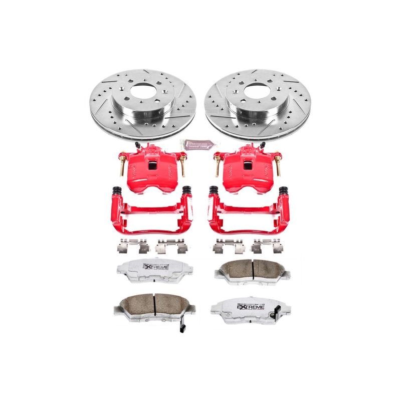 Power Stop 07-08 Honda Fit Front Z26 Street Warrior Brake Kit w/Calipers PowerStop