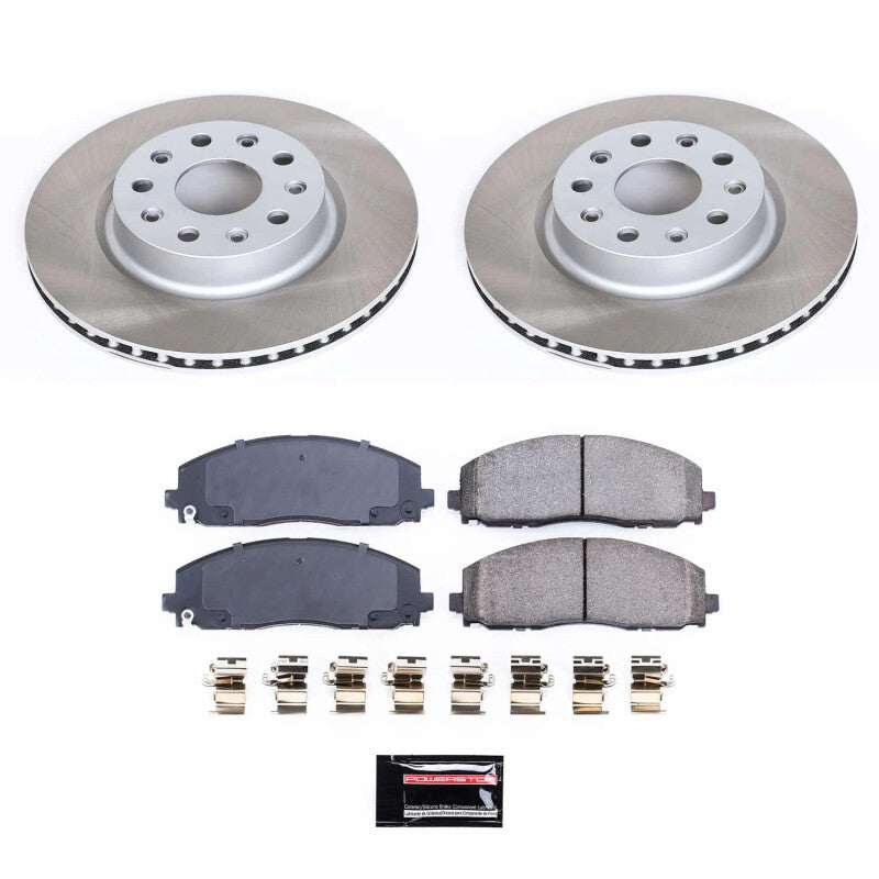 Power Stop 18-22 Jeep Wrangler Front Semi-Coated Rotor Kit PowerStop