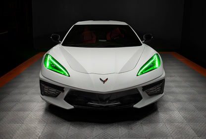Oracle 20-21 Chevy Corvette C8 RGB+A Headlight DRL Upgrade Kit - ColorSHIFT w/o Controller