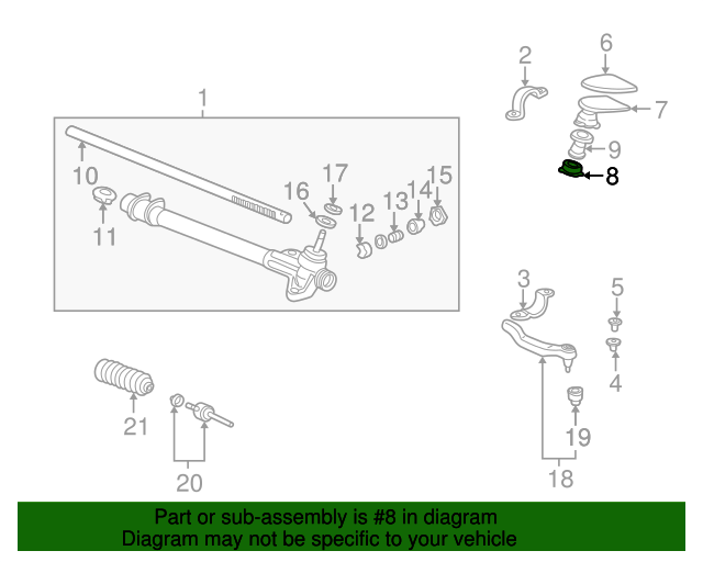 OEM Honda Steering Rack Grommet C (53503-SB2-010) X1