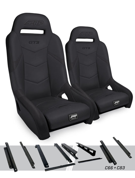 PRP Honda Talon GT3 Suspension Seats Kit (Pair) - Black A7301-PORXP-C66-201