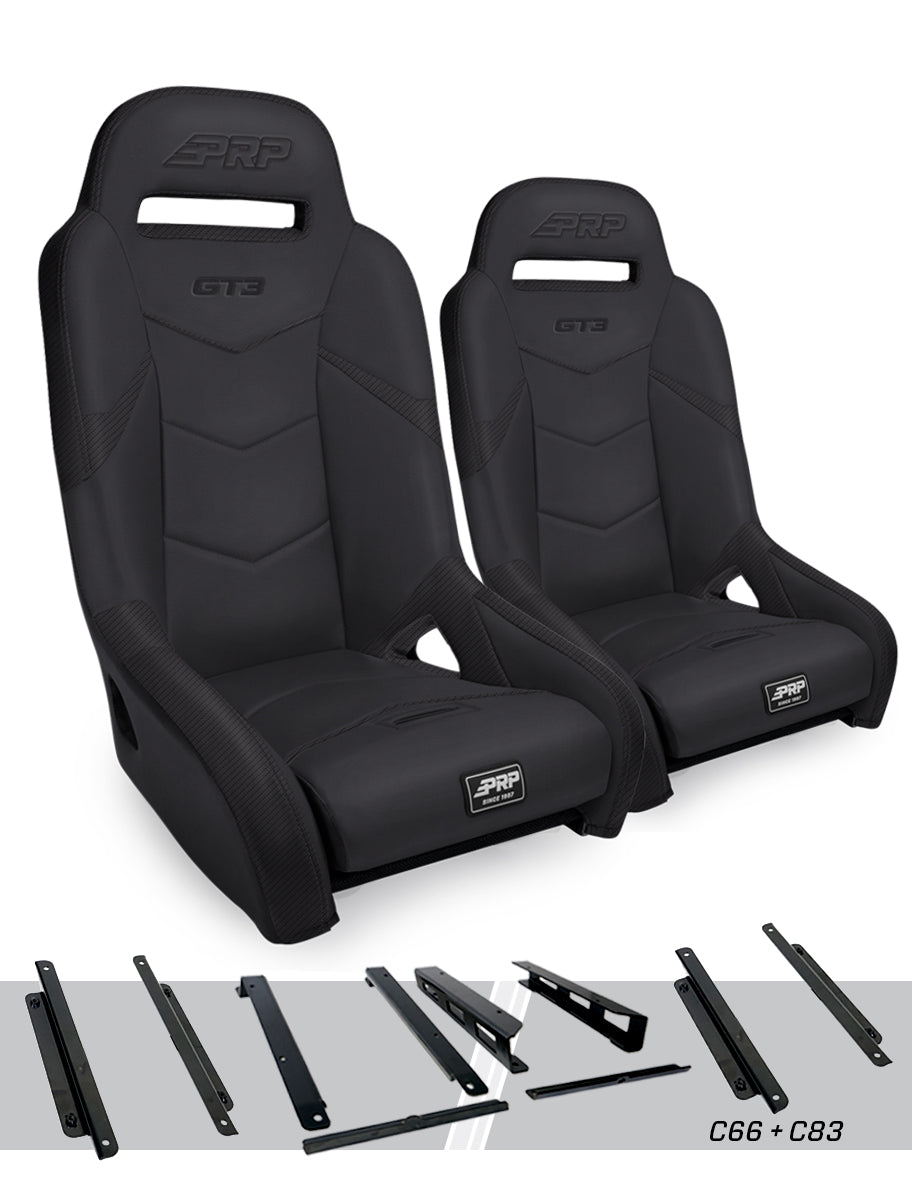 PRP Honda Talon GT3 Suspension Seats Kit (Pair) - Black & Gray A7301-PORXP-C66-203