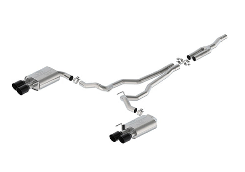 Ford Racing 2024 Mustang 2.3L Extreme Non-Active Cat-Back Exhaust w/GT Valance - Black Tip Ford Racing