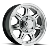 Raceline 870 Element 16x6in / 6x139.7 BP / 0mm Offset / 4.25mm Bore - Black & Machined Wheel