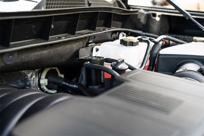 Corsa ALUMINUM OIL CATCH CAN W/ BRACKET | 2019-23 SILVERADO, SIERRA, 2021-23 GM SUV 6.2 & 5.3 CORSA Performance