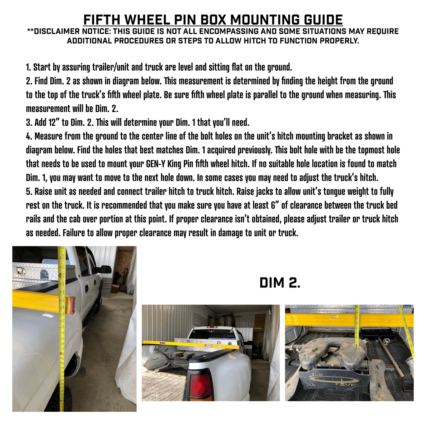 Gen-Y Executive Torsion-Flex Rhino Fifth Wheel King Pin Box 4.5K pin weight range 30K Towing - GH-8051