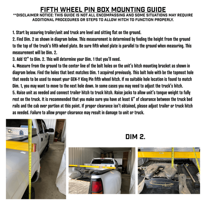 Gen-Y Executive Torsion-Flex Rhino Fifth Wheel King Pin Box 4.5K pin weight range 30K Towing - GH-8051