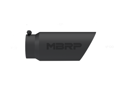 MBRP Universal Tip 5 O.D. Dual Wall Angled 4 inlet 12 length - Black Finish - T5053BLK MBRP