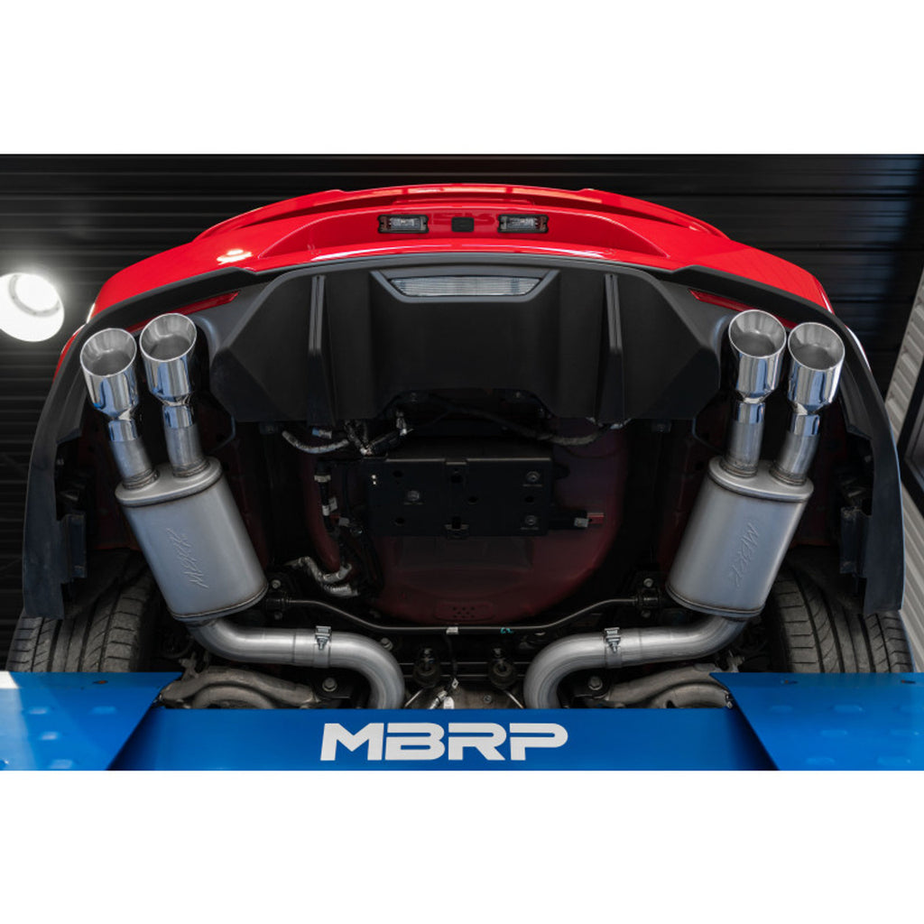 MBRP 2018-2023 Ford Mustang GT 5.0L 3in Cat-Back Exhaust Street Profile Quad Rear Exit - S7205AL MBRP