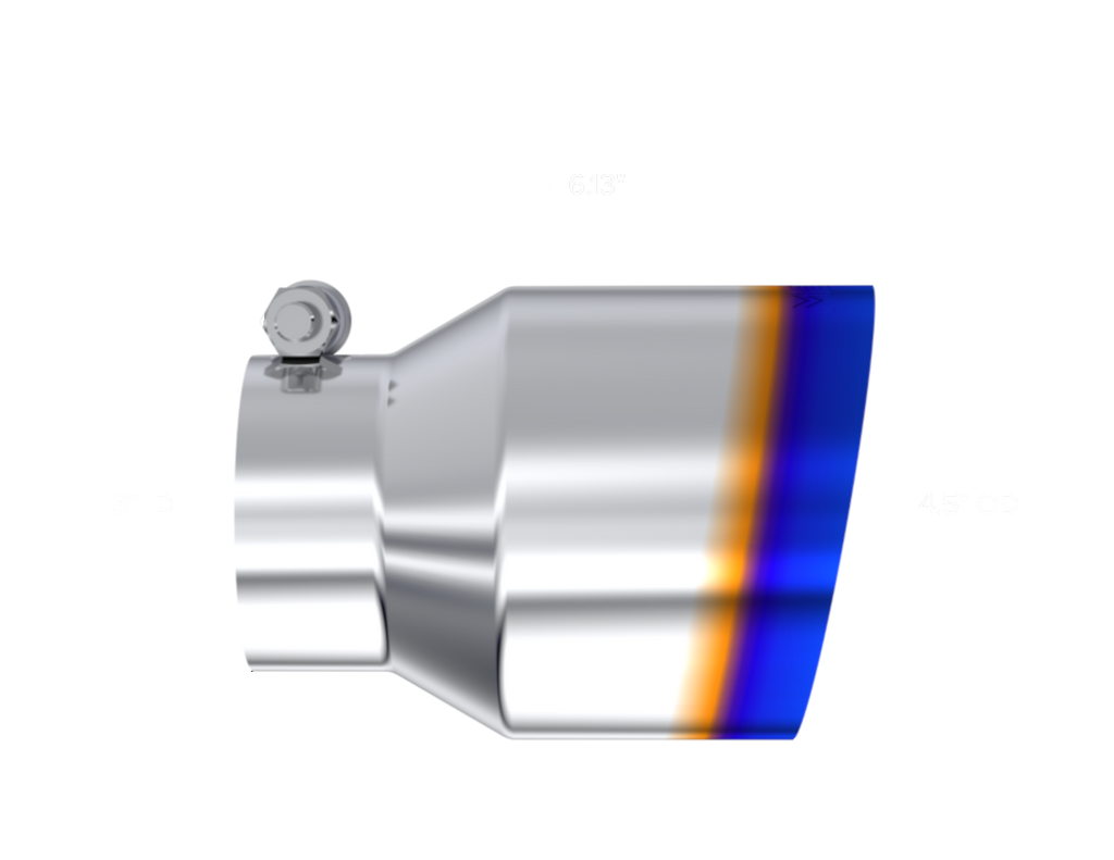 MBRP Universal Stainless Steel Dual Wall Tip 4.5in OD/3in Inlet/6.13in L - T5180BE