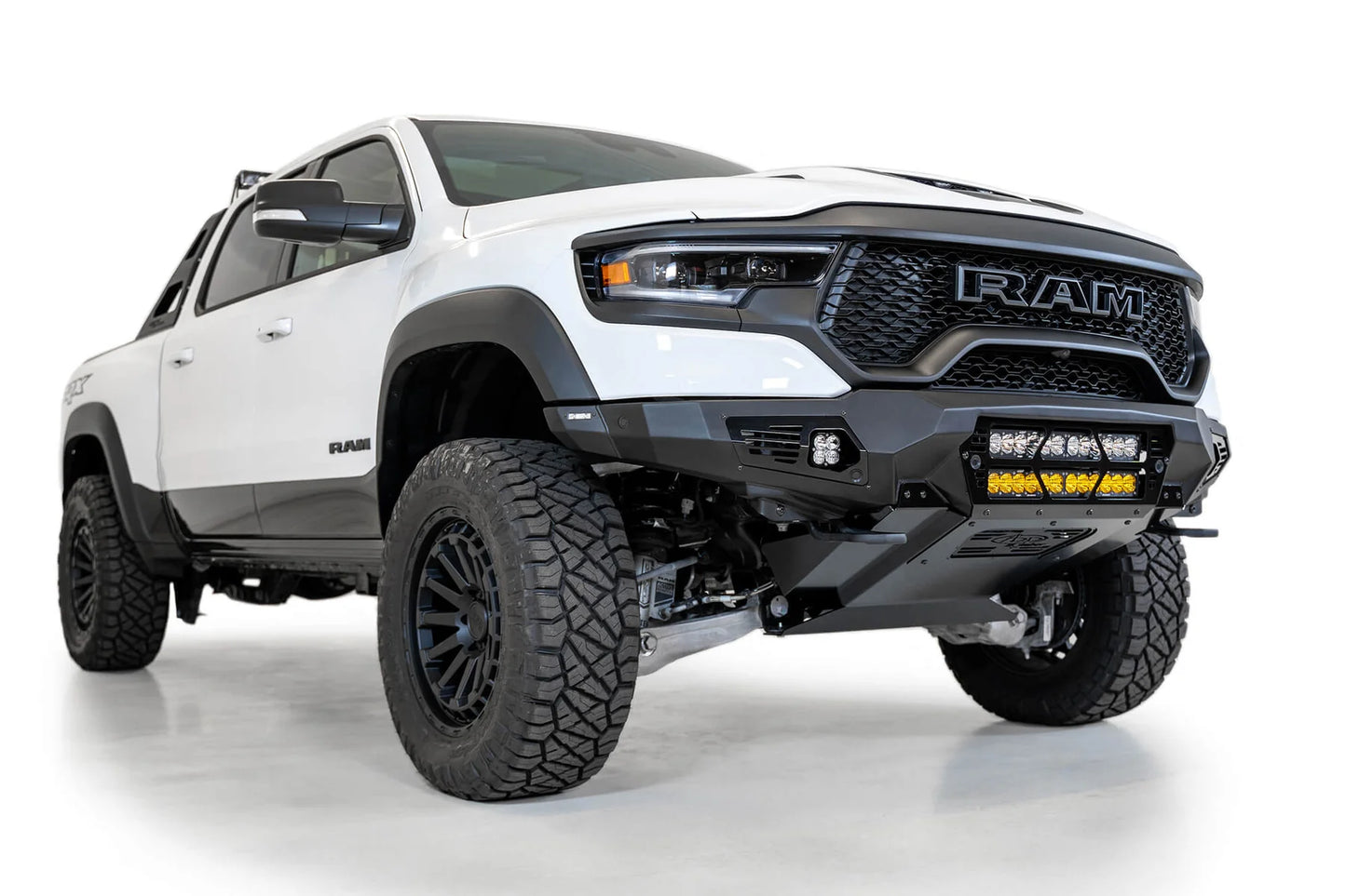 Addictive Desert Designs 2021-2023 Ram 1500 TRX Bomber Front Bumper (20 Inch Lights) - F620012140103 Addictive Desert Designs