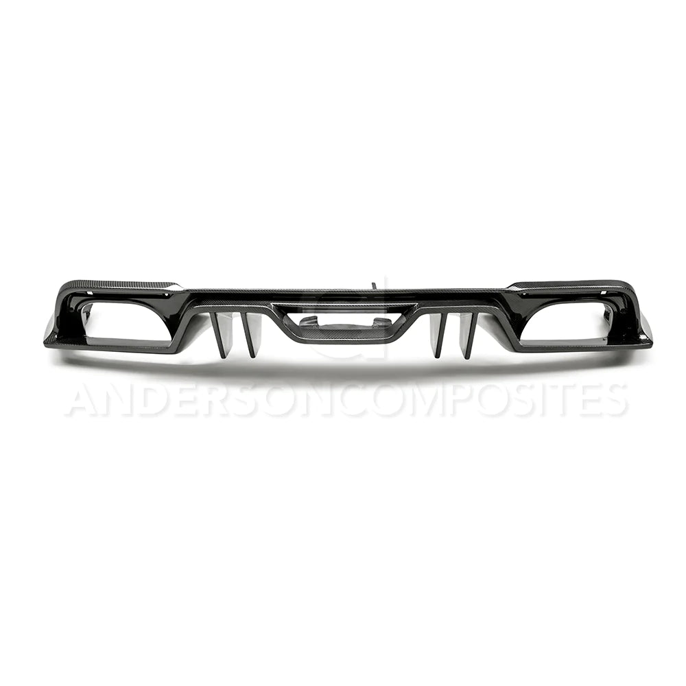 Anderson Composites 2018 - 2023 Ford Mustang Type-AR Carbon Fiber Quad Tip Rear Diffuser - AC-RL18FDMU-AR