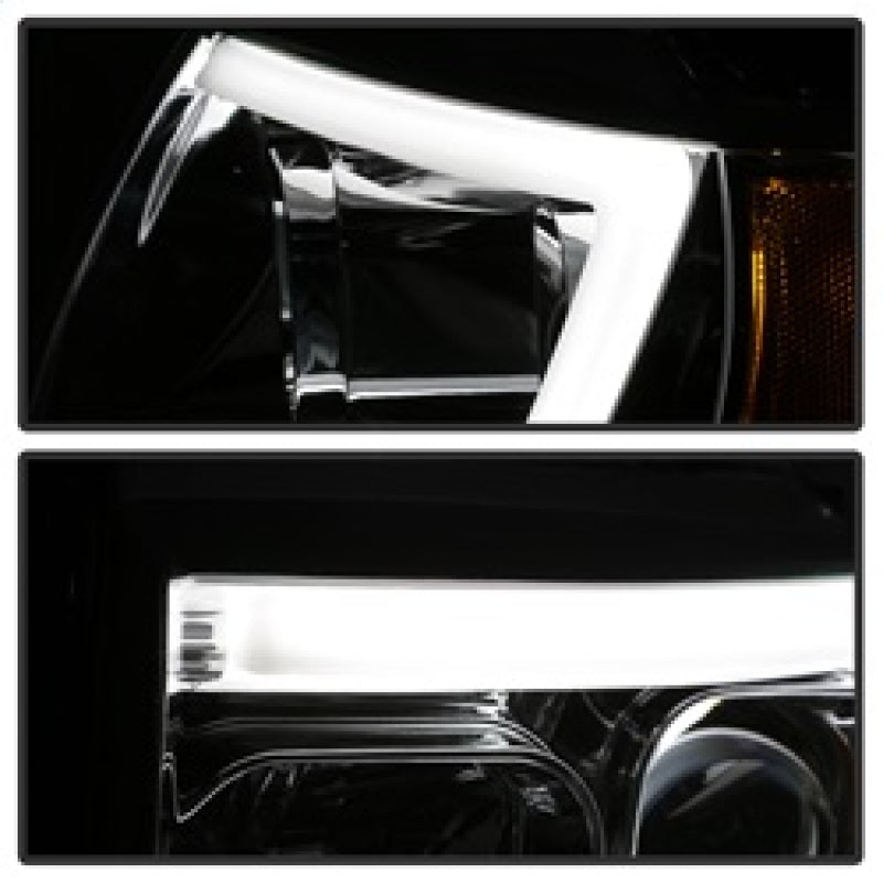Spyder 99-04 Jeep Grand Cherokee Projector Headlights - Light Bar DRL LED - Chrome SPYDER