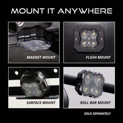 Diode Dynamics Stage Series SXS Rock Light Installer Kit RGBW M8 (4-pack)