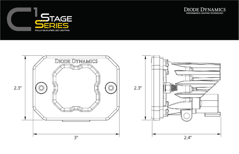 Diode Dynamics Stage Series Flush Mount Reverse Light Kit C2 Pro