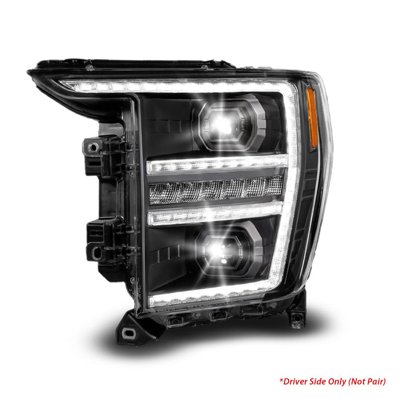 Anzo 21-23 Ford F150 LED Projector Headlight w/Switchback+Sequential - Black (Driver Side Only)