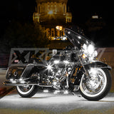 XK Glow Strips Single Color XKGLOW LED Accent Light Motorcycle Kit White - 8xPod + 2x8In